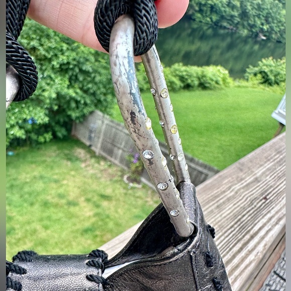 Emanuel Ungaro- Black and Brown Metallic Evening Bag with Rhinestone Details. - Picture 13 of 13